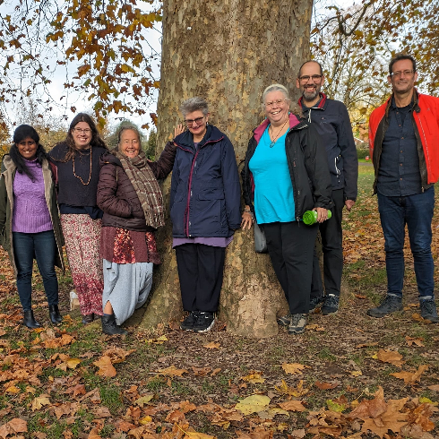 Exeter Tiny House Community Members Under A Tree